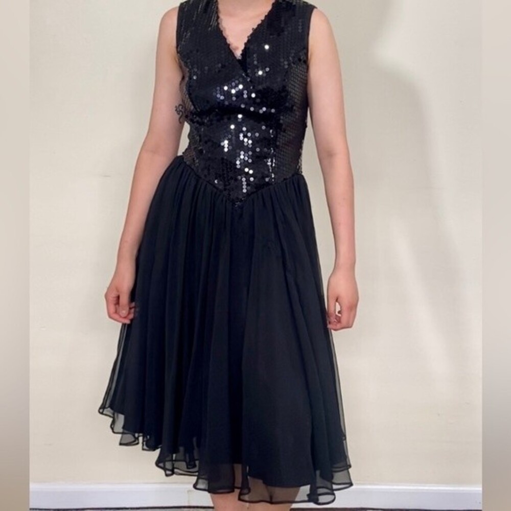 Vintage Sequins Tutu Dance Costume A-Line Dress